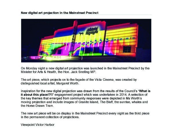 The Ripple Effect: Projection onto Victa Cinema